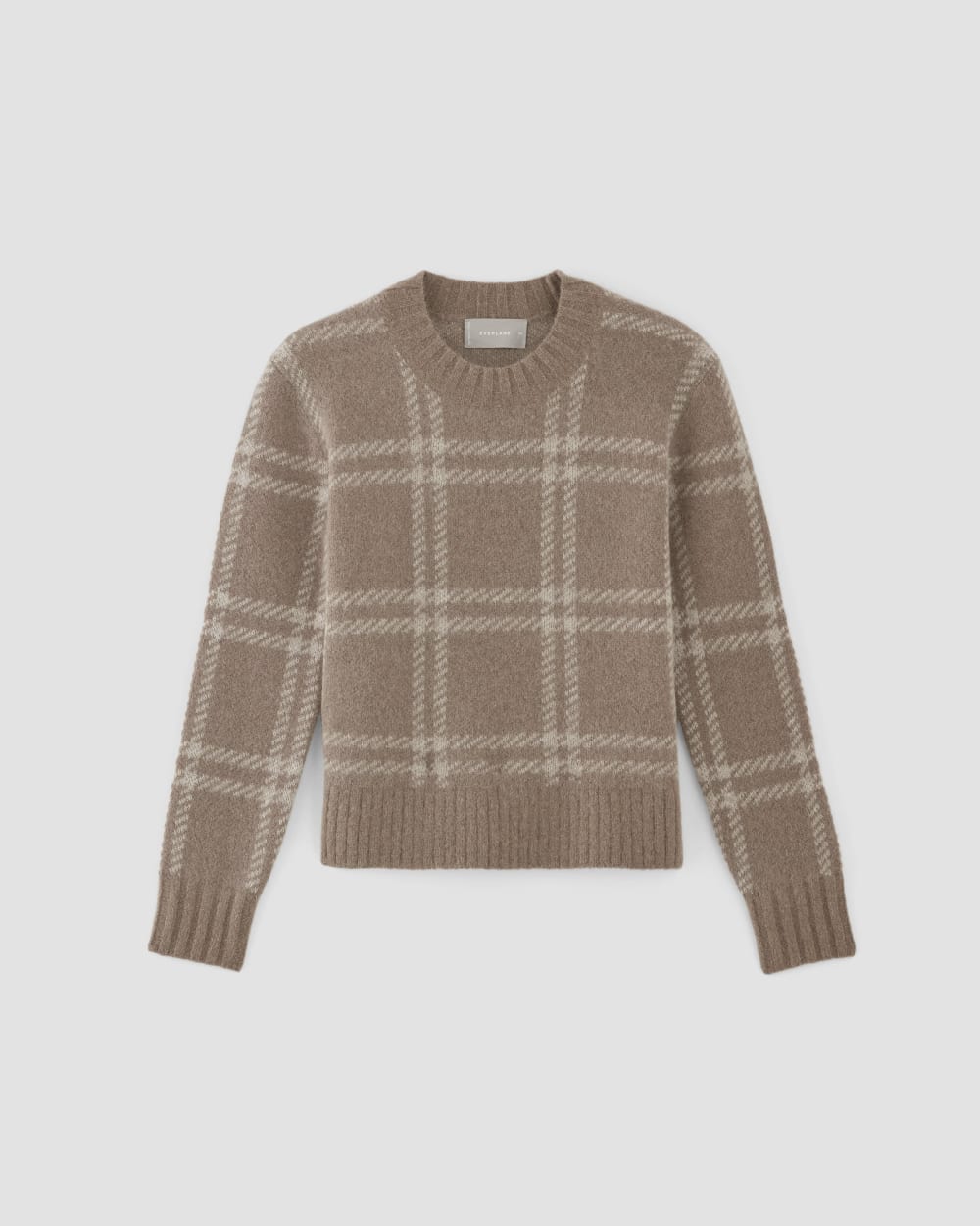 The Alpaca Cropped Crewneck Sweater | Wheat / Lightest Taupe