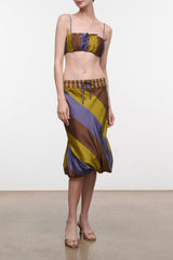 Odette Silk Skirt | Sienna Stripe Cigar Stripe