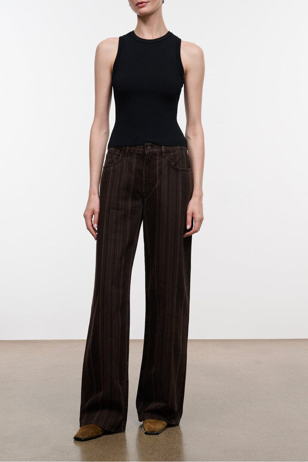 Gus Relaxed Jean | Espresso Stripe