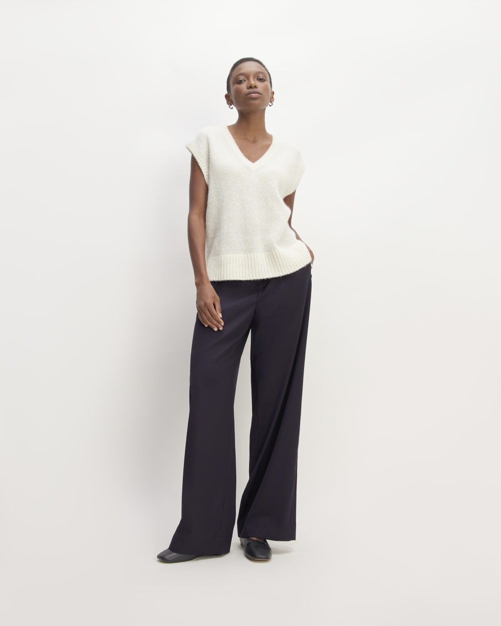 The Italian Wool Way-High® Drape Pant | Navy
