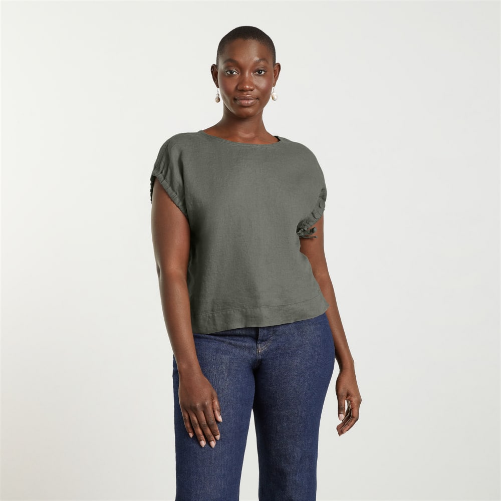 The Drawstring Tunic | Pewter Green