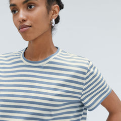 The Box-Cut Tee in Essential Cotton | Spring Lake / Canvas | No Pocket