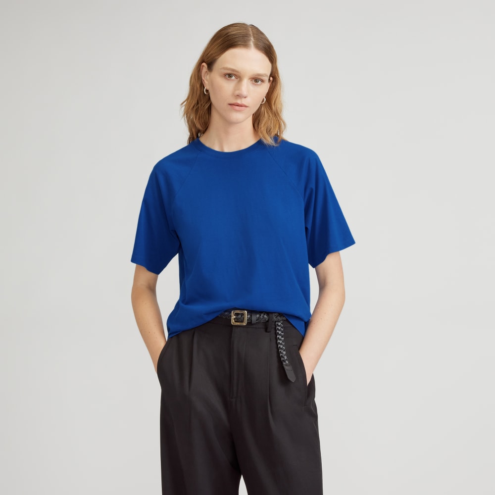 The Organic Cotton Raglan Tee | Mazarine Blue