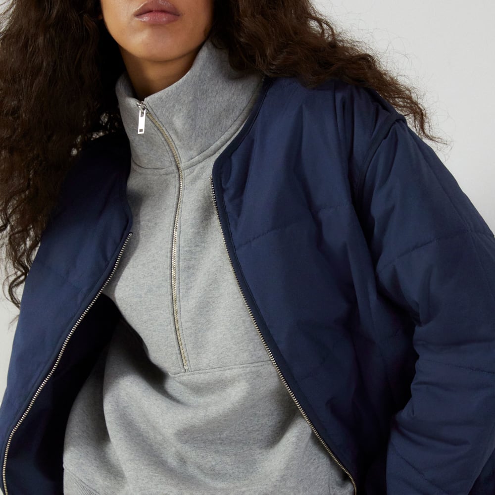 The Quilted Cotton Liner | Navy