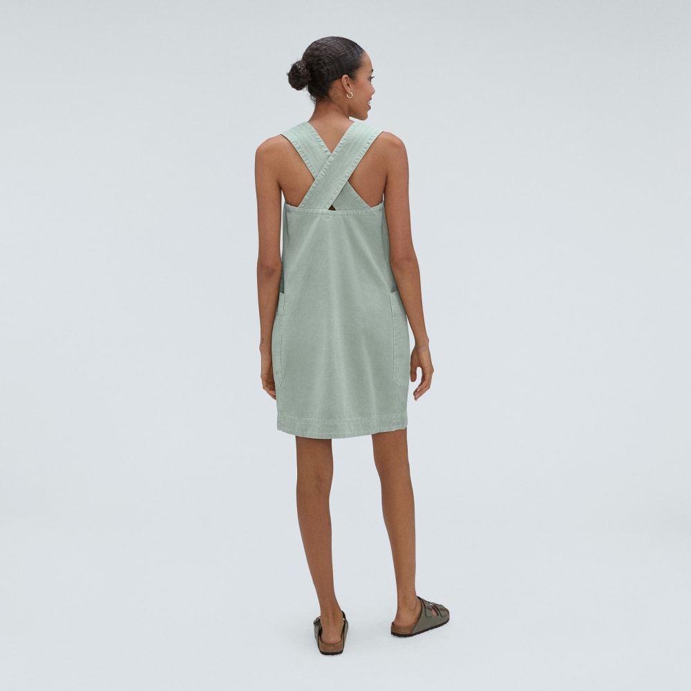 The Cross-Back Apron Mini Dress | Sea Glass