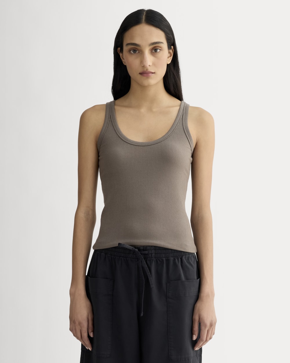 The Shimmy Scoop-Neck Tank | Taupe