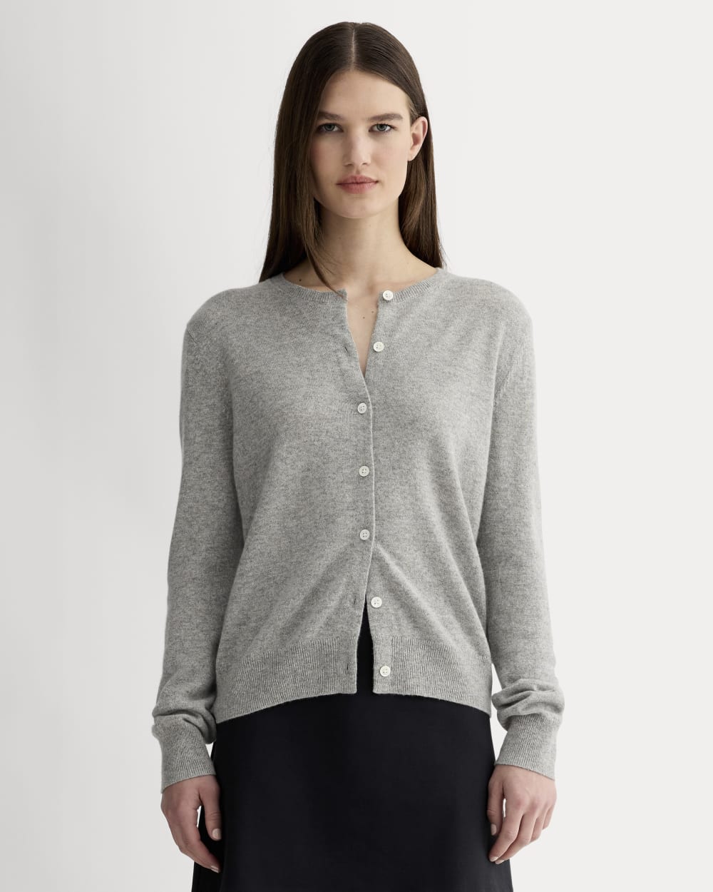 The Classic Cardigan in Cashmere | Light Heather Grey