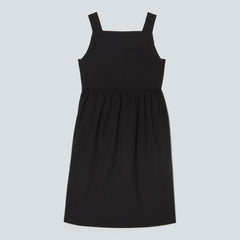 The Seersucker Midi Dress | Black
