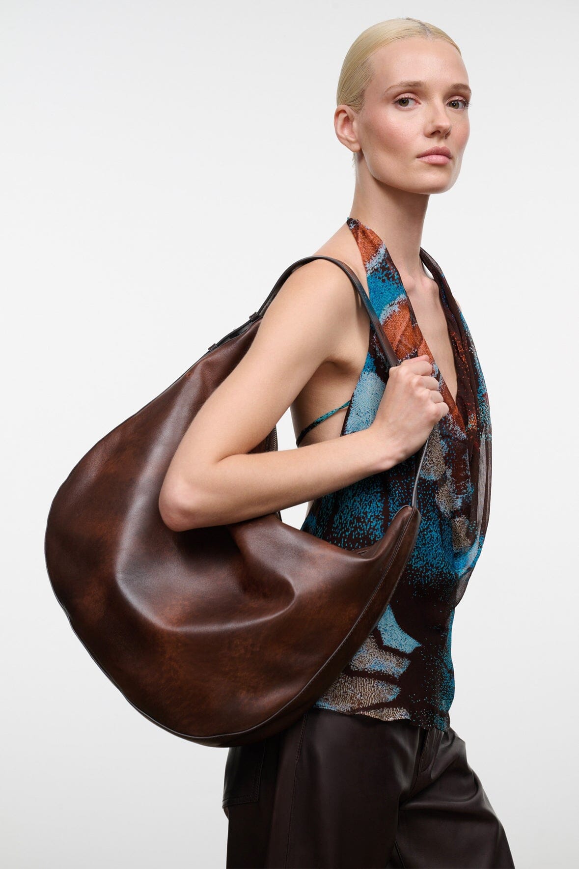 Levi Hobo Bag | Espresso Distressed