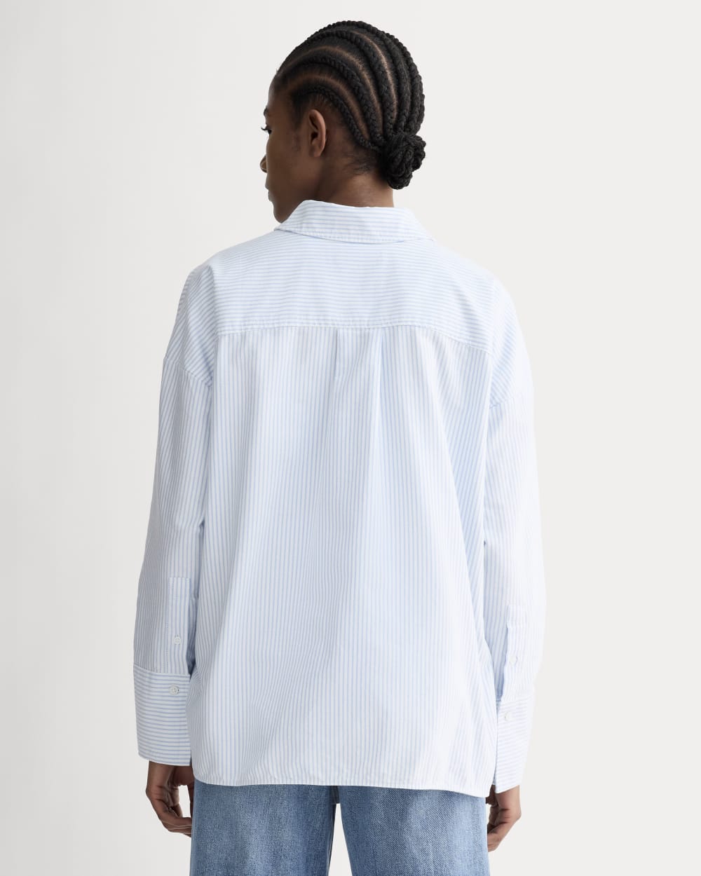 The Boxy Oxford | White / Blue