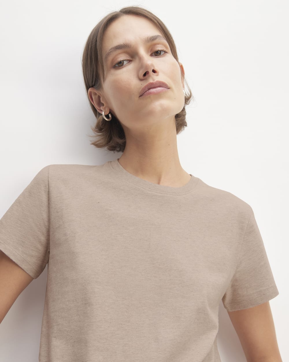The Box-Cut Tee in Essential Cotton | Burnt Sugar | No Pocket