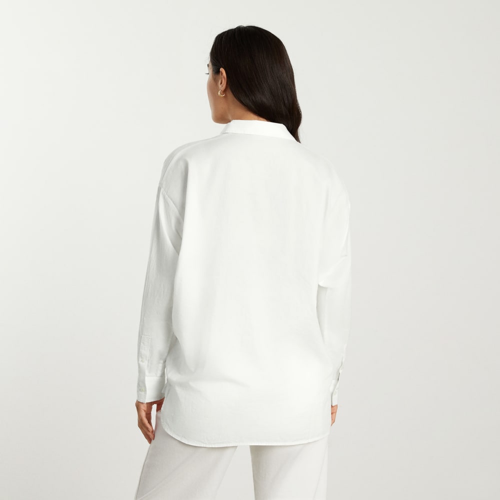 The Oversized Silky Cotton Shirt | White