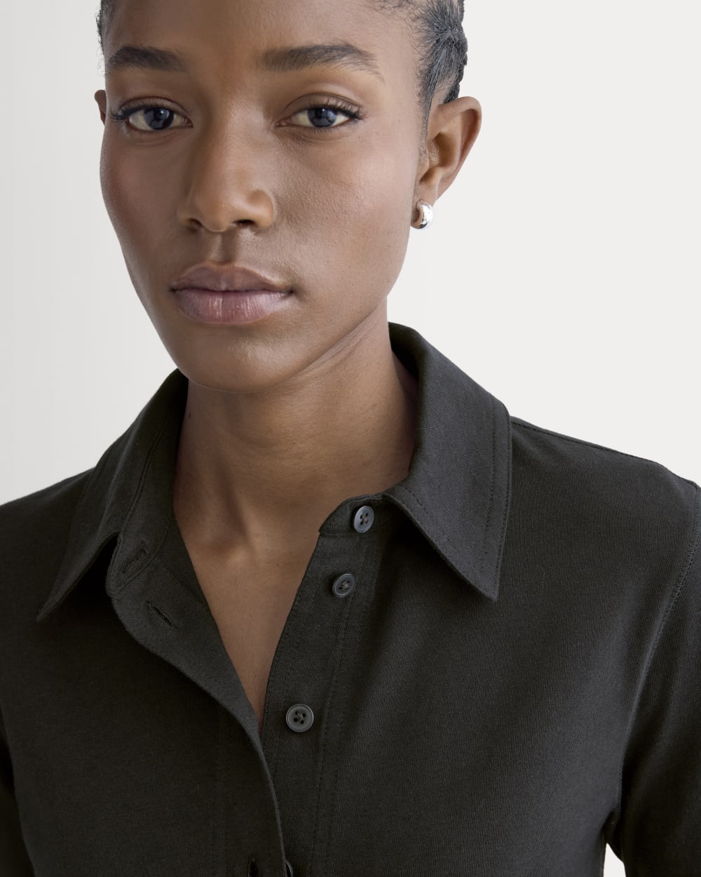 Button-Up Shirt in Essential Cotton | Black