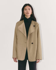 The October Coat | Dark Heathered Camel