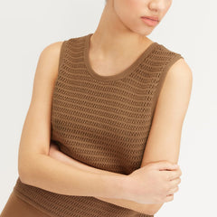 The Crochet Knit Cami | Toasted Coconut