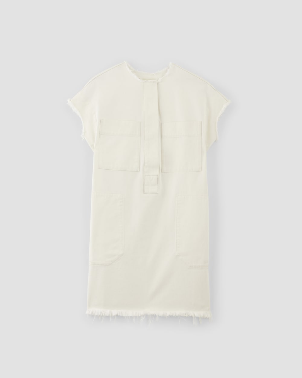 The Denim Workwear Shirtdress | Frayed Hem Bone