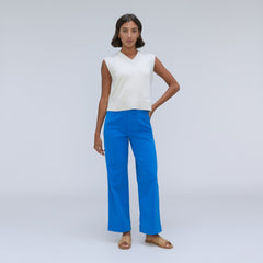 The Organic Wide-Leg Pant | Lapis Blue