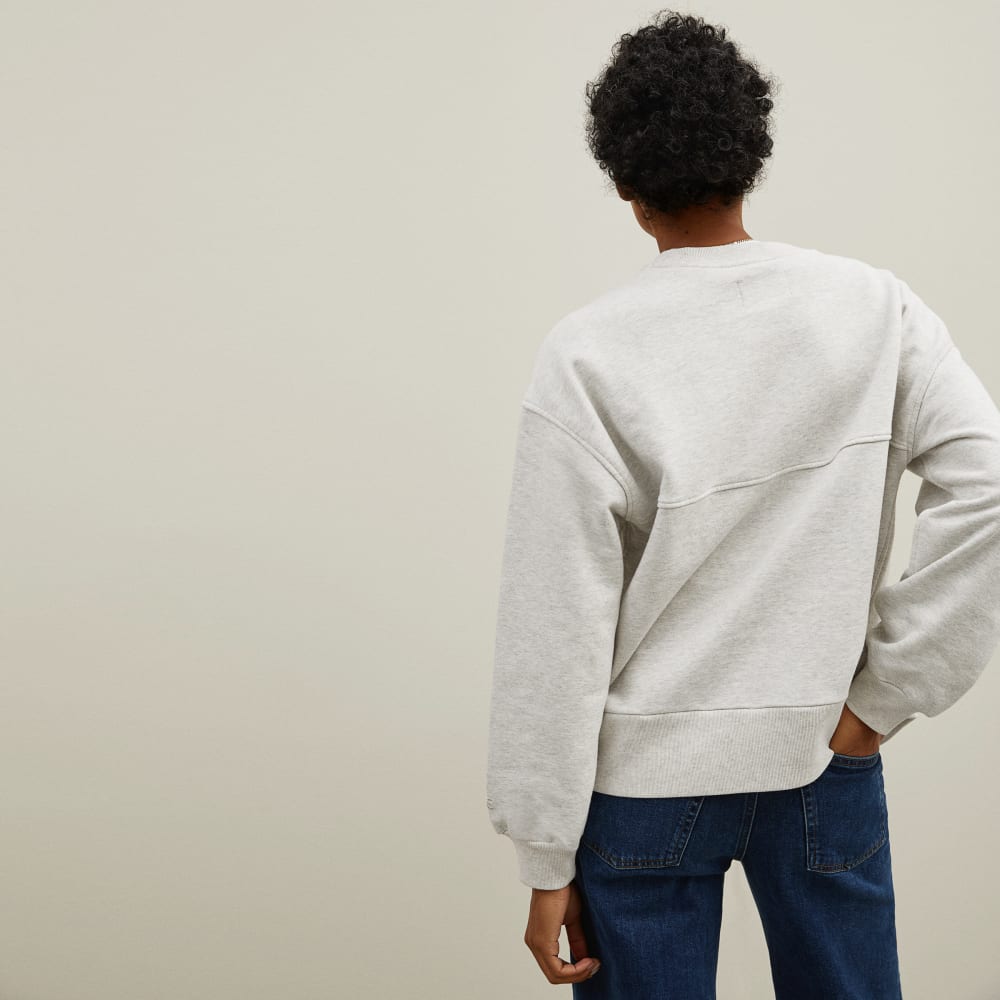 The Track Oversized Crew | Light Heather Grey