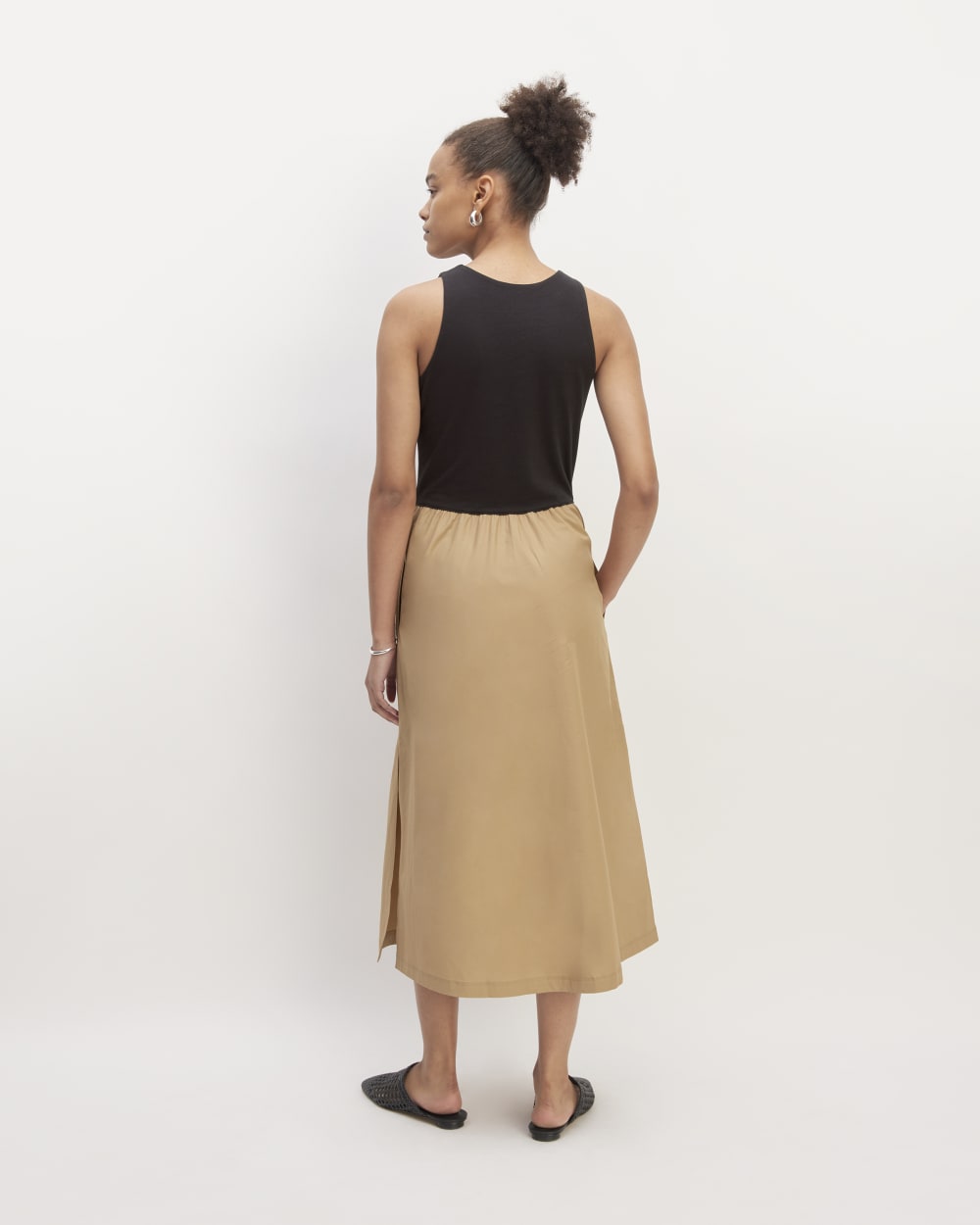 The Supima® High-Neck Riviera Dress | Black / Tiger's Eye