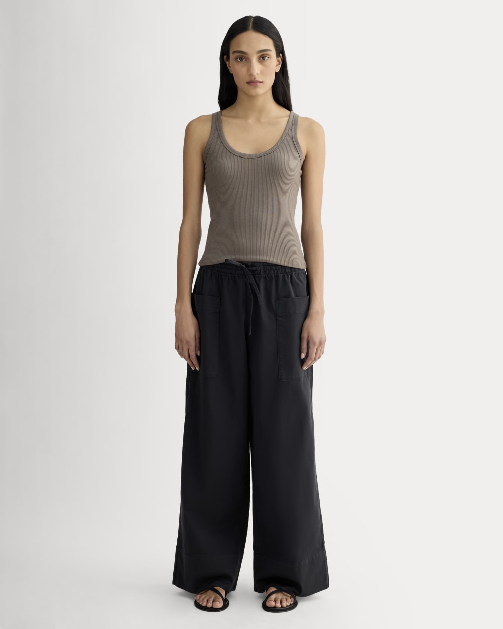The Shimmy Scoop-Neck Tank | Taupe