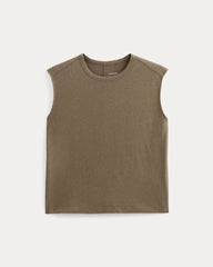 The Muscle Tee in Cotton Linen | Deep Taupe