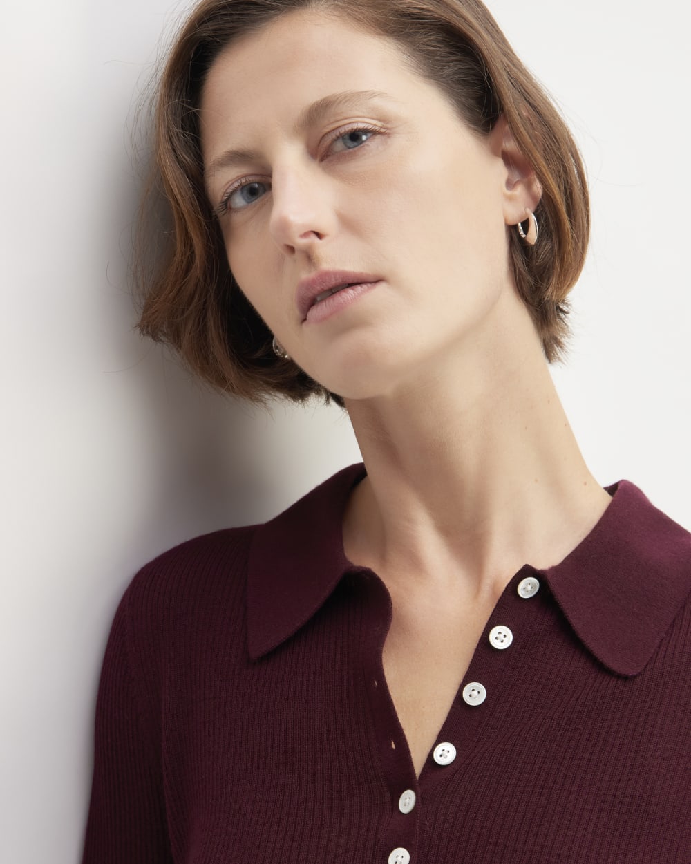 The Polo in Ultrasoft Merino | Burgundy