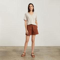 The Vintage V-Neck Hemp Tee | Moonlit Cloud