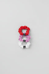 Fresh Mini Scrunchie 3-Pack - Bright Red/Candy Heart Pink/White