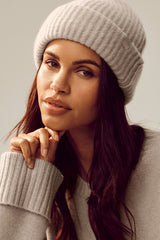 Courchevel Cashmere Beanie - Oat Heather