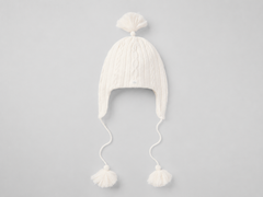 Cable Knit Winter Bliss Earflap Beanie - Ivory