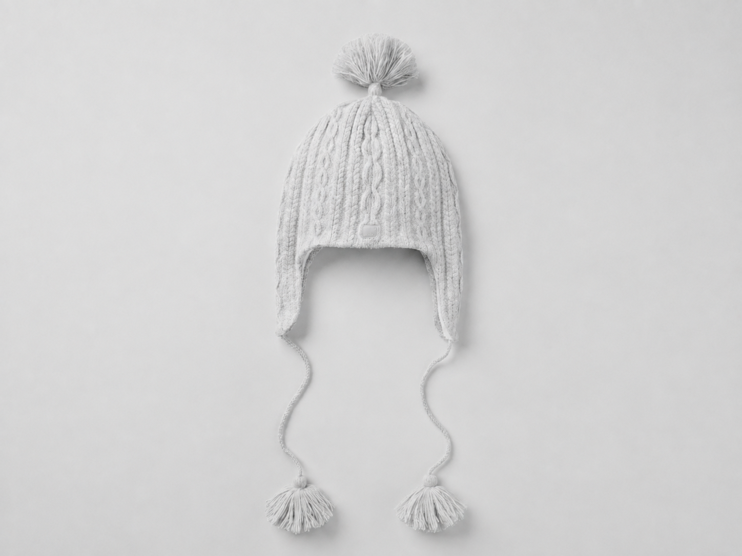 Cable Knit Winter Bliss Earflap Beanie - Athletic Heather Grey