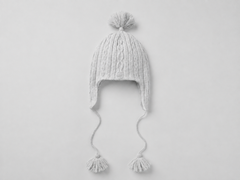 Cable Knit Winter Bliss Earflap Beanie - Athletic Heather Grey