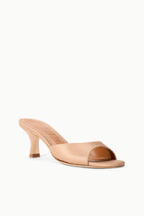 BRIGITTE SATIN MULE | CASHEW