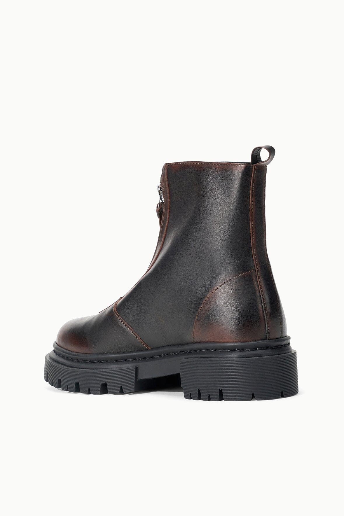 Miles Zip Ankle Boot | Espresso Distressed