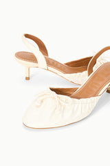 Alba Ballet Slingback | Ivory Satin
