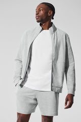 Conquer Max Mock Neck Full Zip - Athletic Heather Grey
