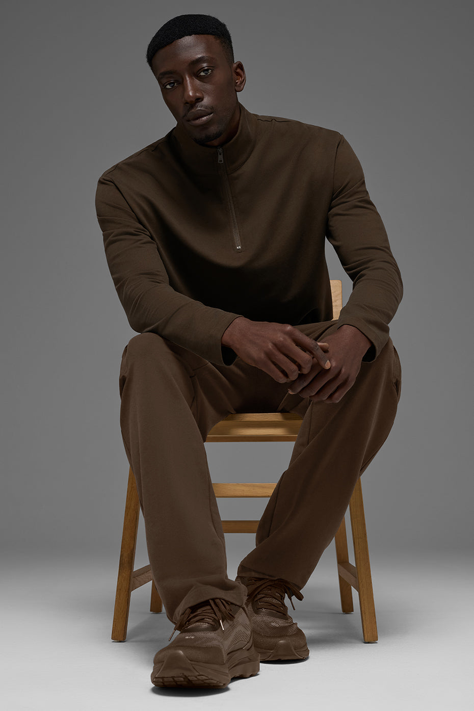 Double Take Long Sleeve 1/4 Zip - Espresso