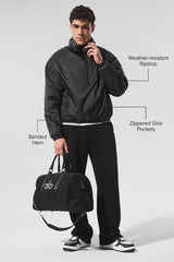 Latitude Light Weight 1/2 Zip Pullover Jacket - Black