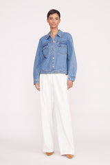 Custom STAUD x C.Bonz Oversized Ryan Denim Jacket | Medium Wash