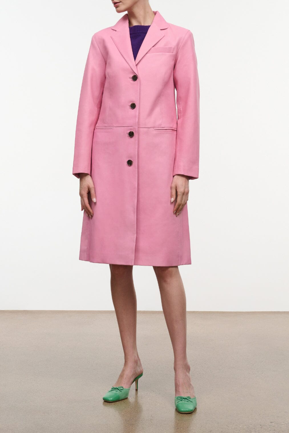 Wyatt Leather Coat | Wild Rose