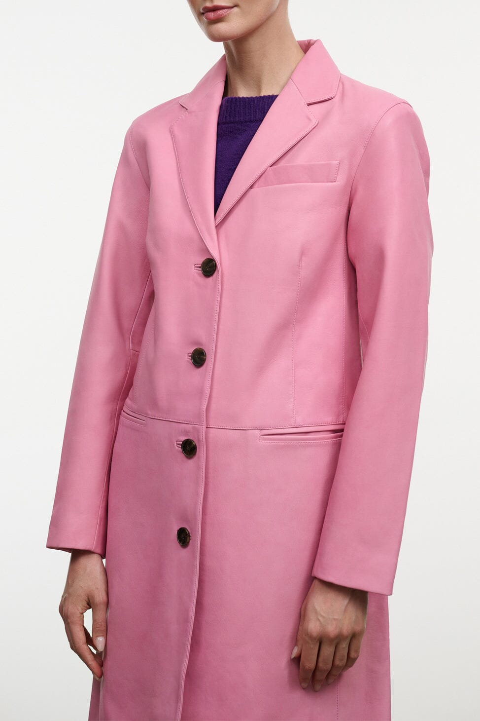 Wyatt Leather Coat | Wild Rose