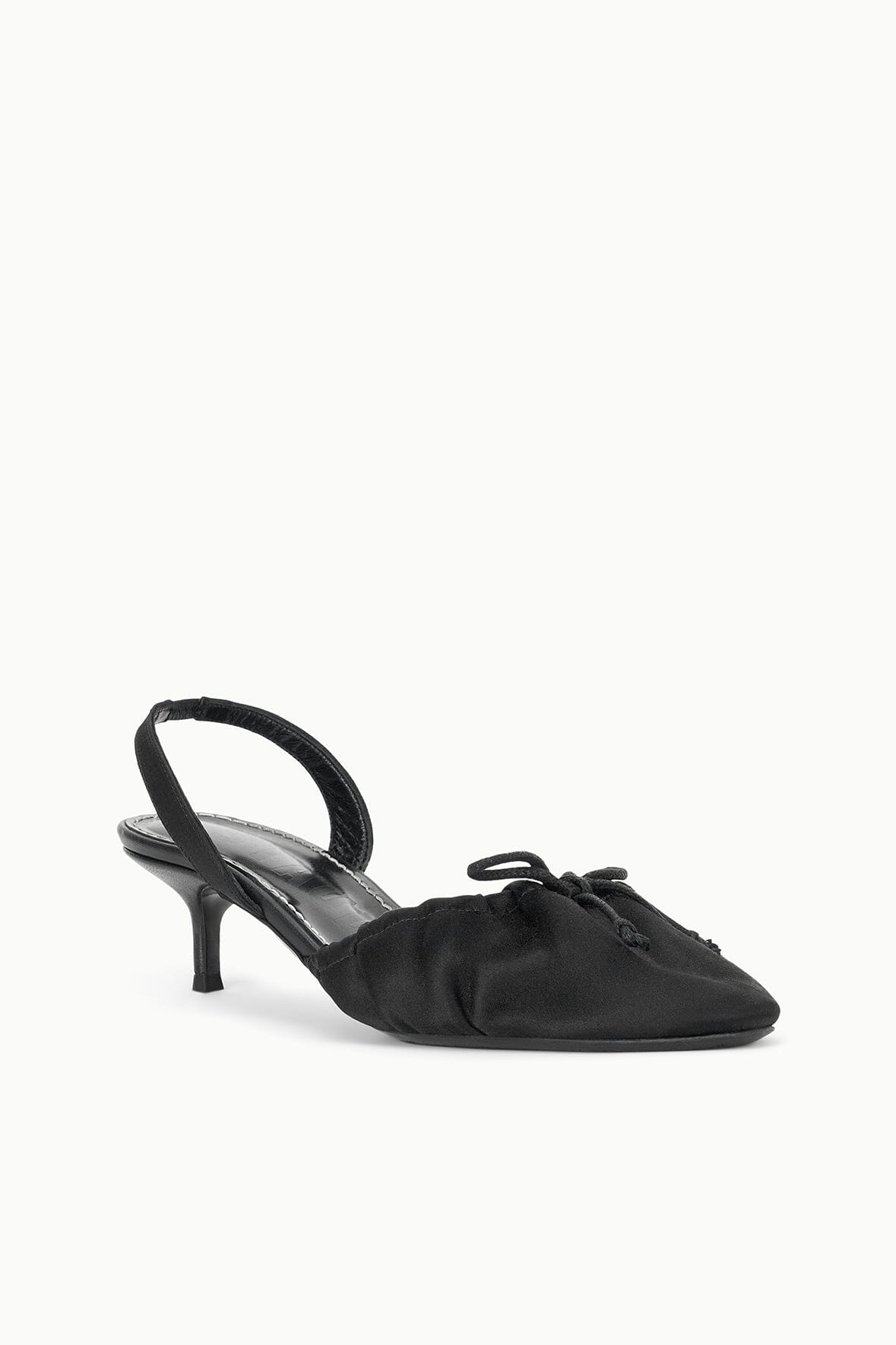 Alba Ballet Slingback | Black Satin