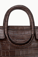 Maude Mini Carryall | Espresso Croco