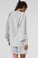Make Waves Crew Neck Pullover - Athletic Heather Grey Tonal