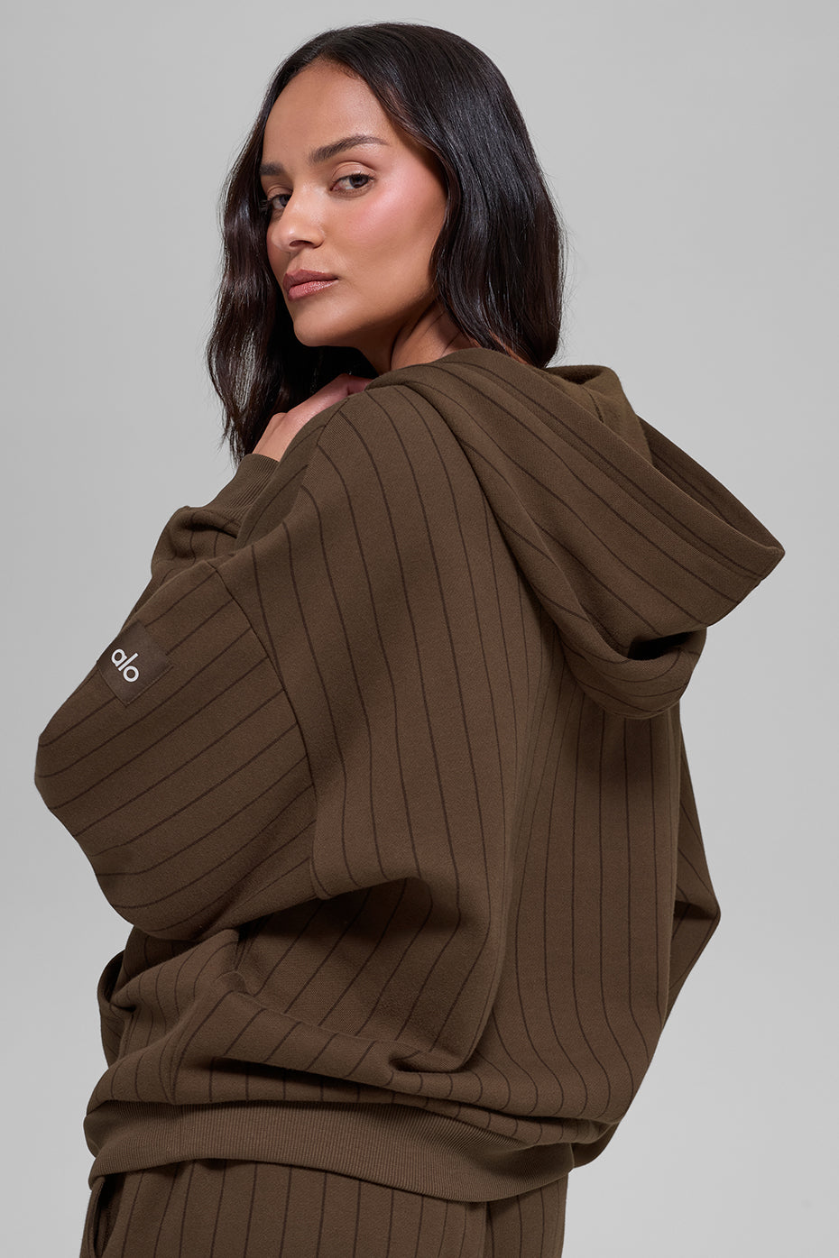 Pinstripe Hoodie - Espresso Pinstripe