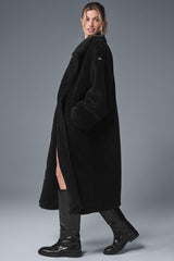 Oversized Sherpa Trench - Black
