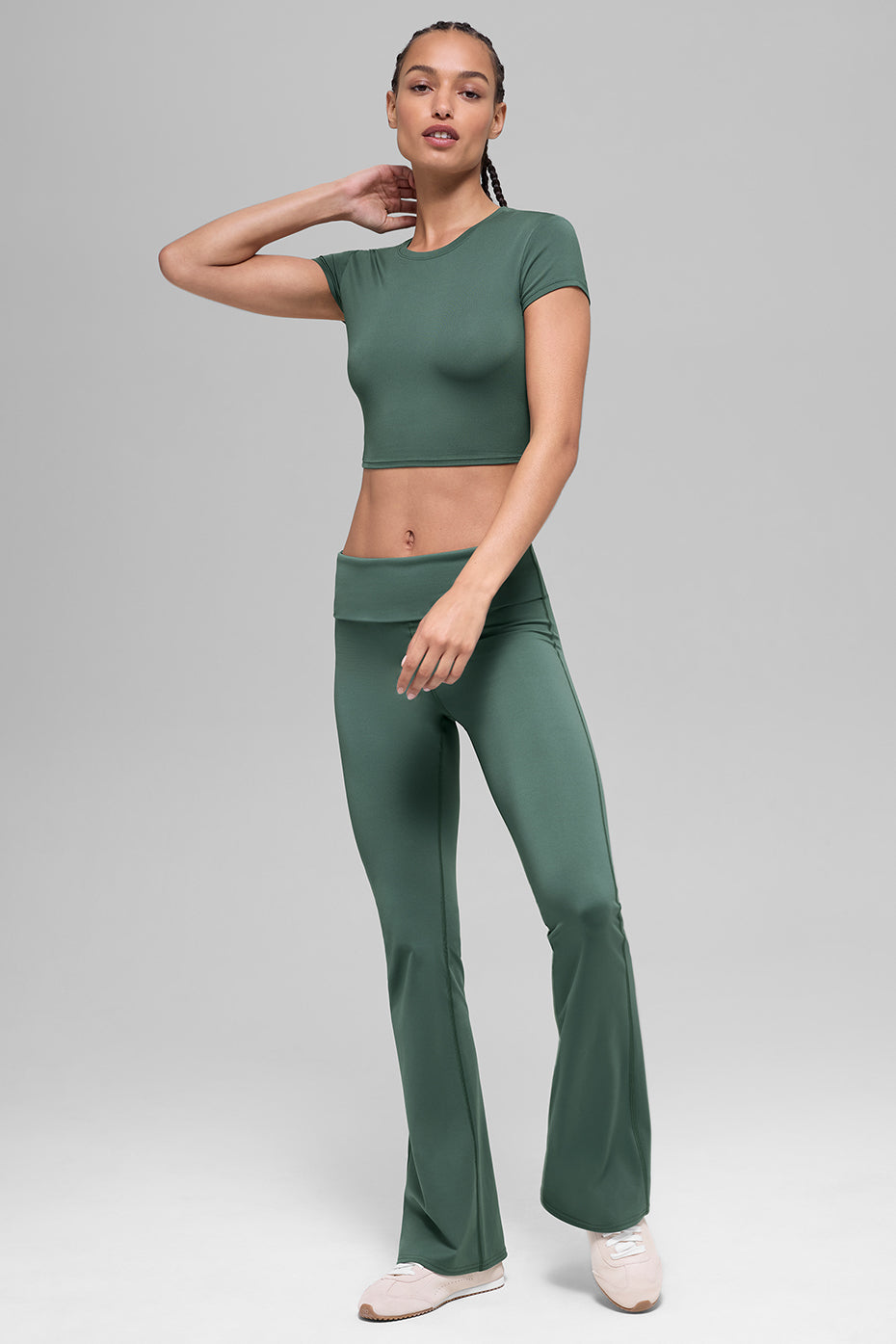 Alosoft Crop Finesse Short Sleeve - Clover Green