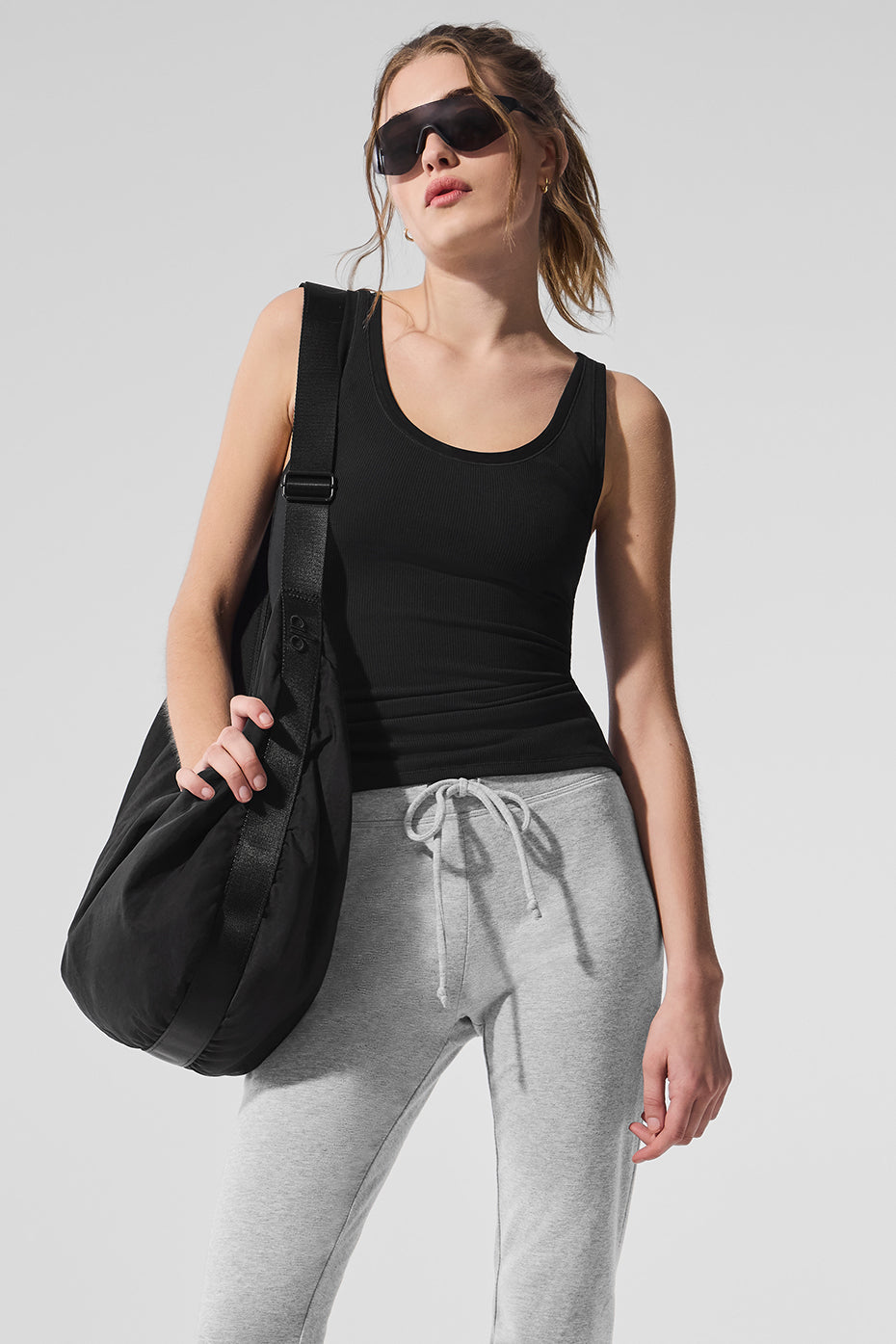 Ribbed Mesh Secret Tank - Black