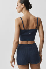 Mini Cable Sweater Tank - Navy