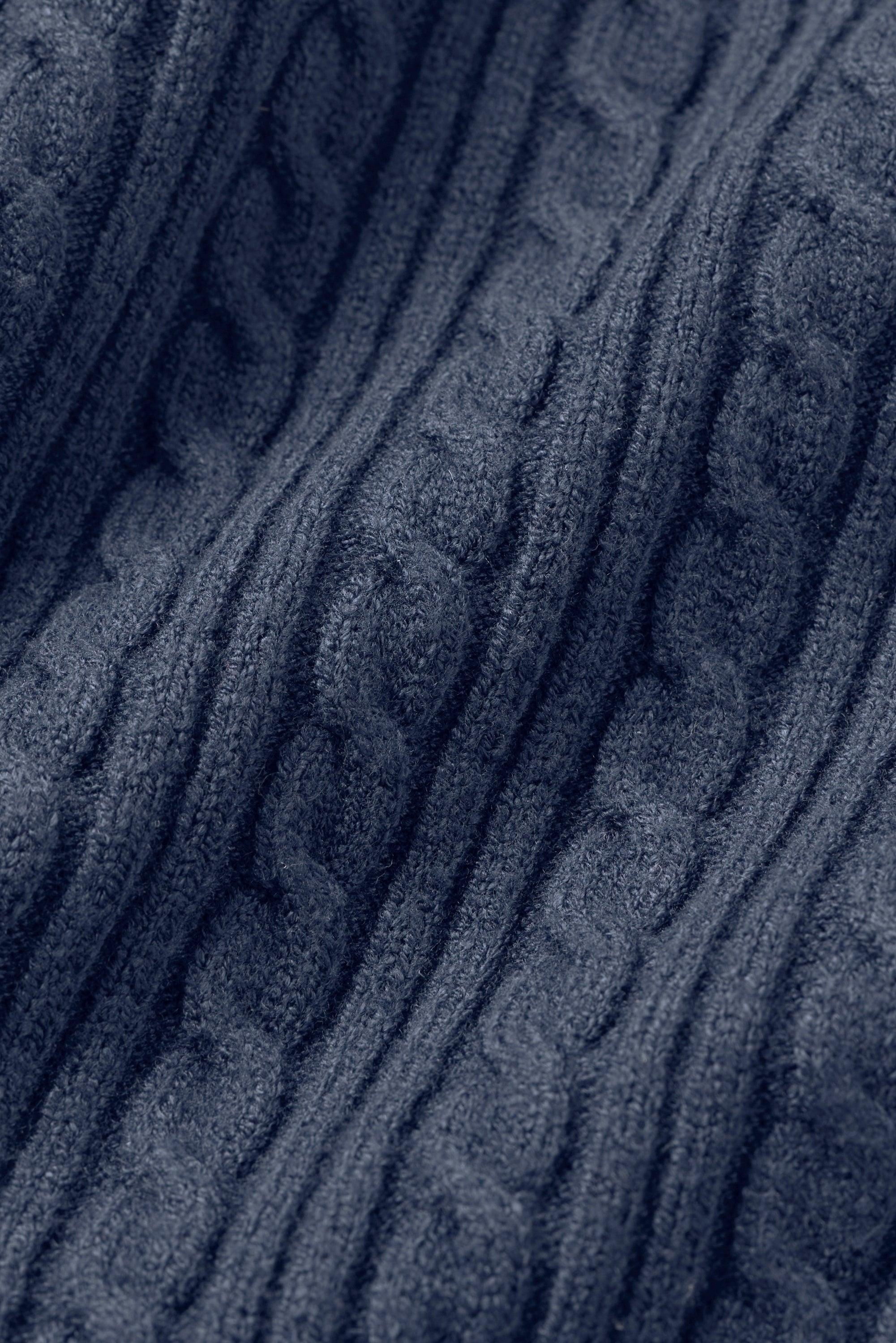 Mini Cable Sweater Cardigan - Navy